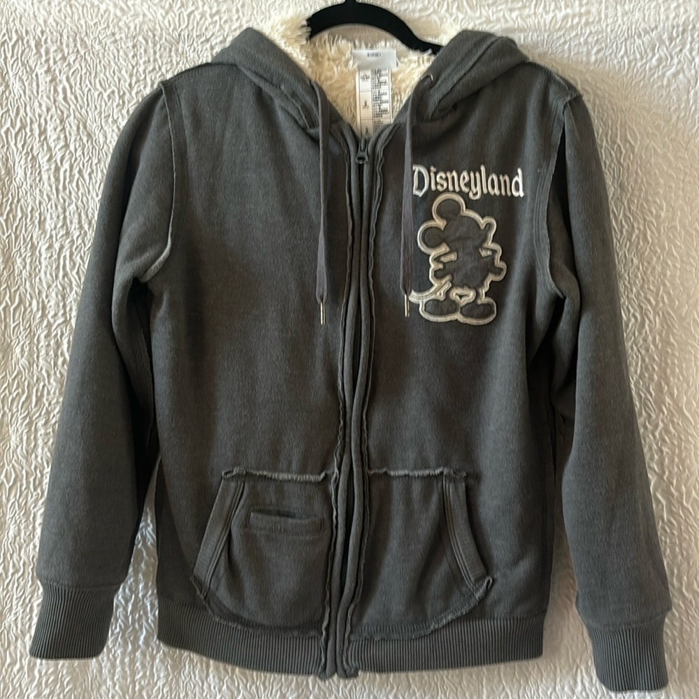 Disneyland Disney Parks 55th Anniversary Faux Fur Lined Zip Up Hoodie